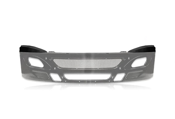 International Prostar Bumper black Corner Right and Left (Passenger and Driver Side) PLUS International Logo Emblem, 2x22" Windshield wipers and KOZAK Reflective Vest