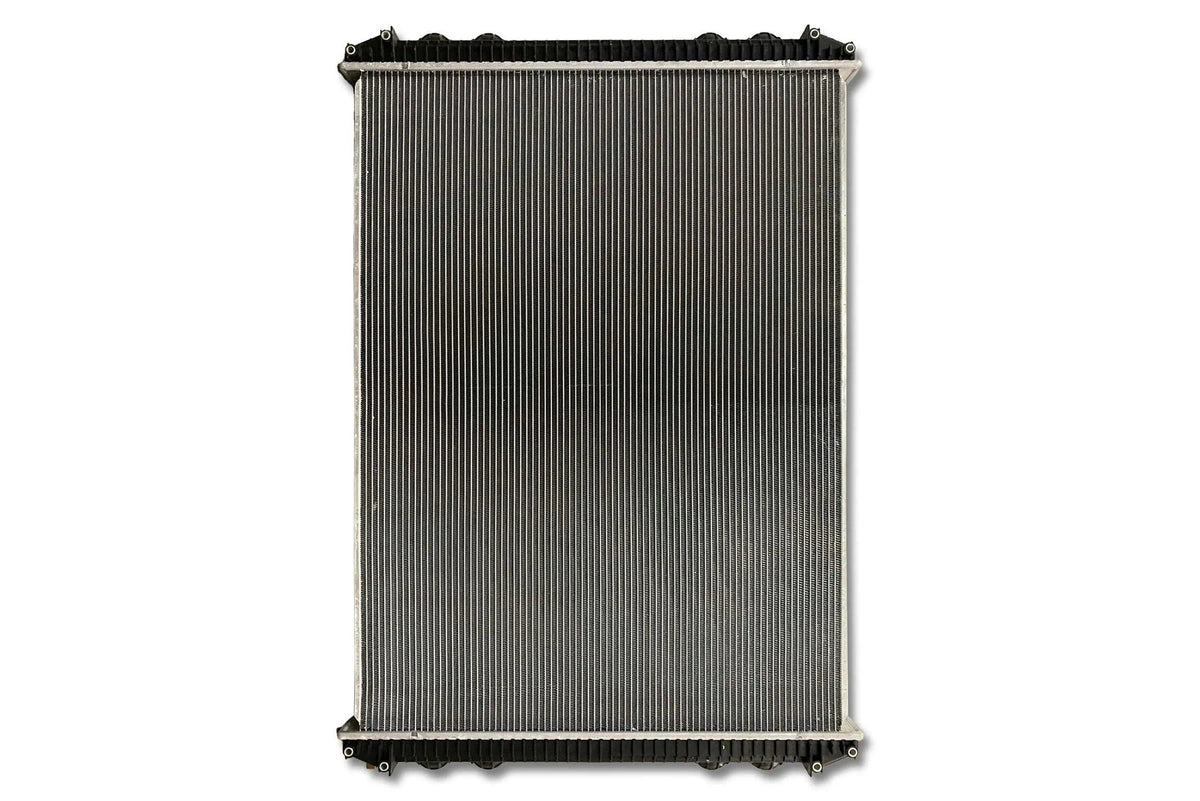 KOZAK Radiator A0519870000 for Freightliner Century 03, 05-07; Columbia 03-07; FLD120 90, 03; M2-112 05-06; FL60 99; FL70 96 PLUS Logo, Wipers, License Plate Frame, 2x Trailer Tail Lights and Vest