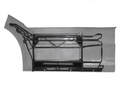 KOZAK Fairing Bracket for Front Panel (Right Passenger Side) Compatible with Volvo VNL 2004-2017 Plus Volvo Logo Emblem with Stripe, 2X 22 inch Windshield Wipers, License Plate Frame and Vest