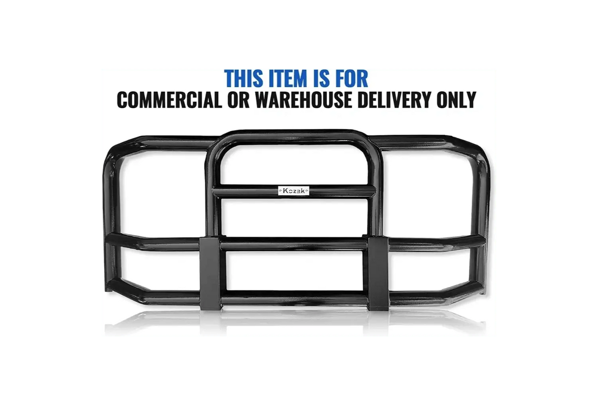Full Front Black Bumper Grill Deer Brush Moose Guard - Square - For Peterbilt 386, 579 2013-2020, 579 2022+, 587