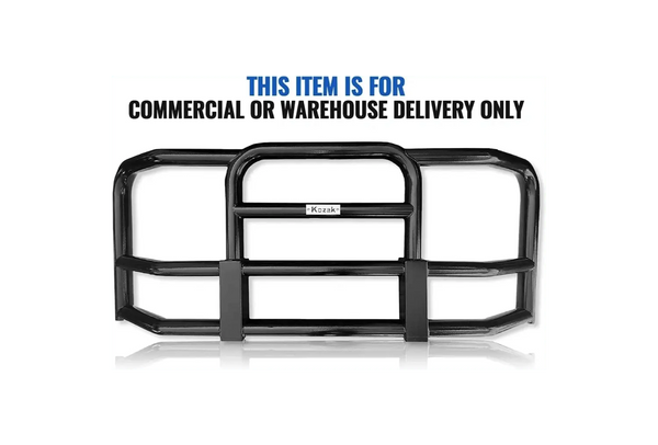 Full Front Black Bumper Grill Deer Brush Moose Guard - Square - For Peterbilt 386, 579 2013-2020, 579 2022+, 587