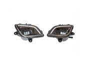 LED Fog Light Lamp Set with Halo Ring DLR Black Housing for Freightliner Cascadia 2018+ - Tacoma Parts Corporation