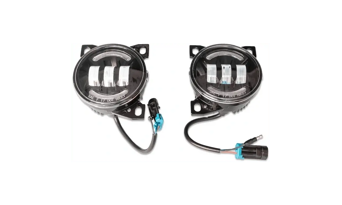 Performance High Power Black Housing LED Projector Fog Light Lamp Pair Set for Peterbilt 579/578 & Kenworth T660 - Tacoma Parts Corporation
