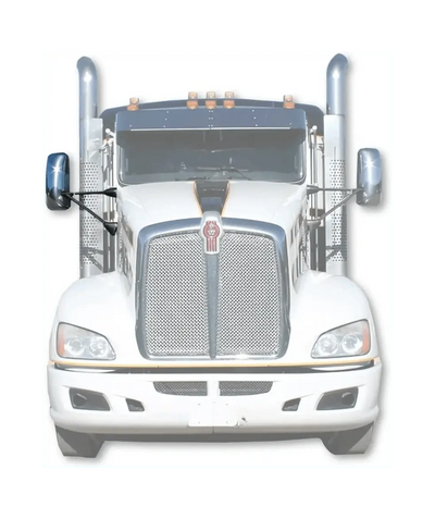 Kozak Chrome Door Mirror With Arms Right (Passenger Side) compatible with Kenworth T660 T600 T800 2008-2016 PLUS Kenworth Logo, 2x22" Windshield wipers and Kozak Reflective Vest