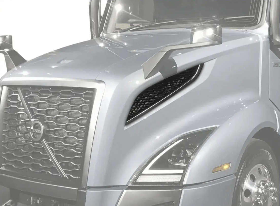 KOZAK Air Hood Vent Grille compatible with Volvo VNL 2018 2019 2020 (Driver Left Side) PLUS Logo Emblem and KOZAK Vest