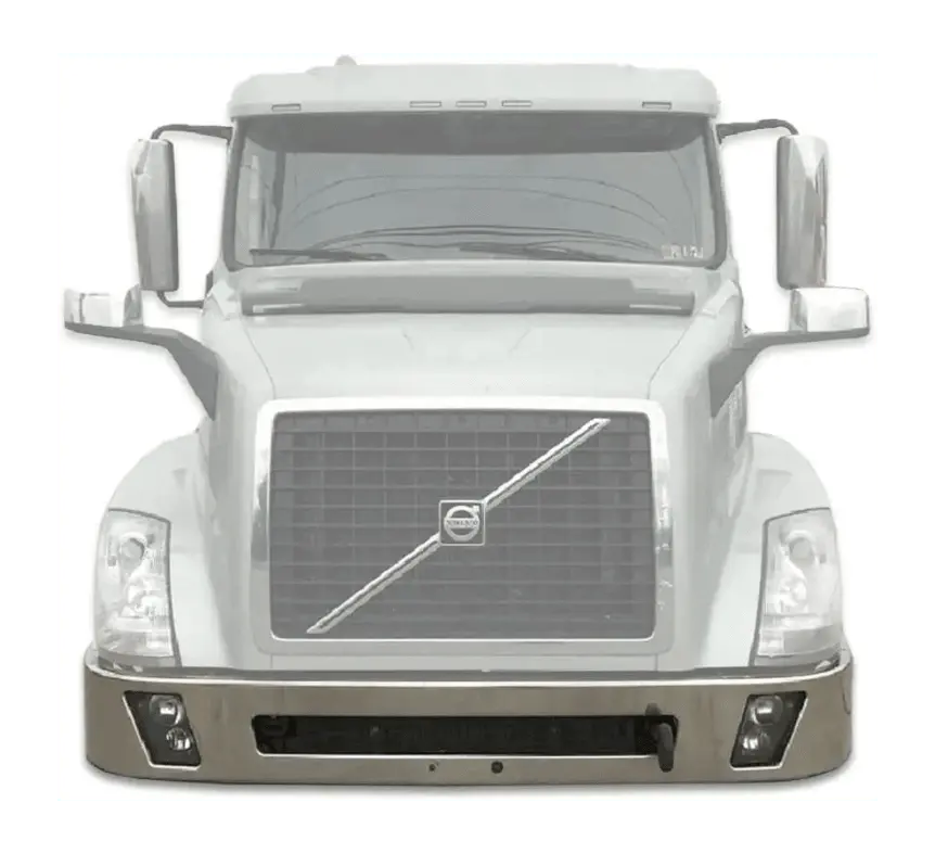 Kozak 12" Clad Bumper w/Fog Light Hole for Volvo VNL 2004-2017 - Tacoma Parts Corporation