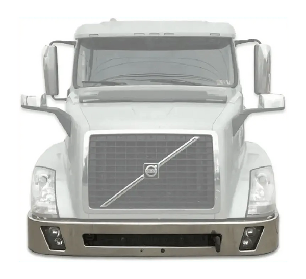 Kozak 12" Clad Bumper w/Fog Light Hole for Volvo VNL 2004-2017 - Tacoma Parts Corporation