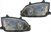 Kozak Black Housing LED Headlight Assembly + Turn Signal Dual Projector Headlight Lamp Set for Kenworth T660 - Tacoma Parts Corporation