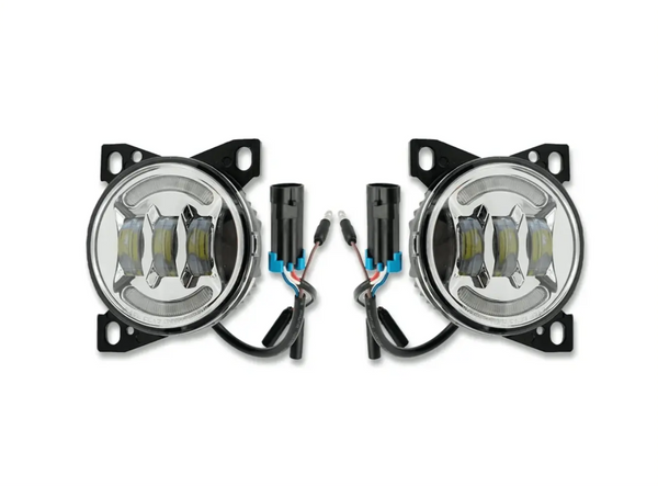 Performance High Power Chrome Housing LED Projector Fog Light Lamp Pair Set for Kenworth T660 Peterbilt 579/578 - Tacoma Parts Corporation