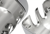 KOZAK Chrome Door Mirror Covers Right Passenger and Left Driver Side Pair Set (Two Piece) For Kenworth T680 T880 Truck Accessories PLUS Wipers, Logo and KOZAK Vest