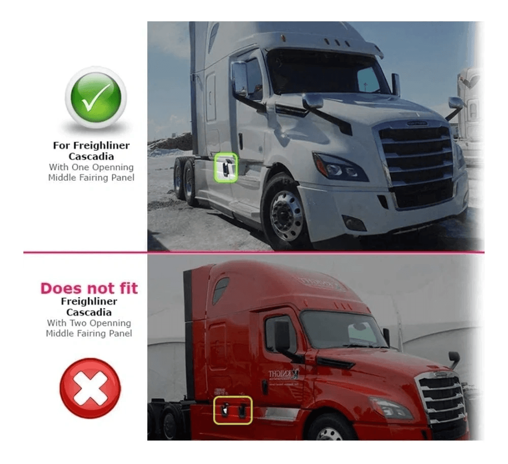 Kozak Middle Fairing Panel Right Side Only (Passenger Side) Sleeper Cab For Freightliner Cascadia 2018+ - Tacoma Parts Corporation