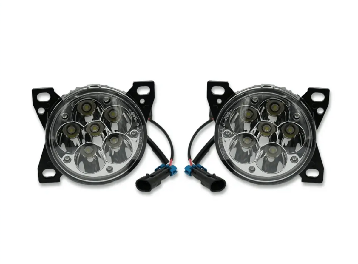 Performance High Power Chrome Housing LED Projector Fog Light Lamp Pair Set for Kenworth T660 Peterbilt 579/578 - Tacoma Parts Corporation