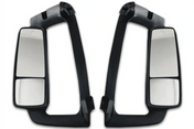 KOZAK Side View Door Mirror Power Heated Black with Arm SET & Look Down Mirror compatible with Volvo VNL 670 780 630 730 860 VNM 200 430 630 VNX 300 VN 2004-2023 + Logo, Bracket, Wipers, Vest