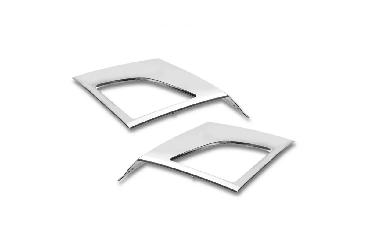 KOZAK compatible with Volvo VNL 2018+ Bumper Corners Chrome Trim w/Fog Light Holes LH RH Pair Set