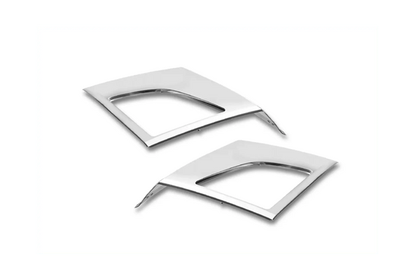 KOZAK compatible with Volvo VNL 2018+ Bumper Corners Chrome Trim w/Fog Light Holes LH RH Pair Set