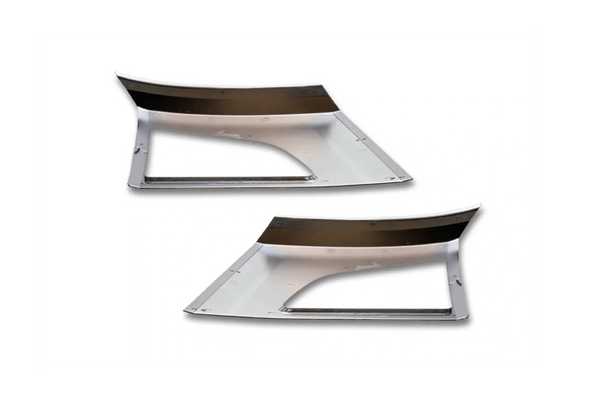 KOZAK compatible with Volvo VNL 2018+ Bumper Corners Chrome Trim w/Fog Light Holes LH RH Pair Set