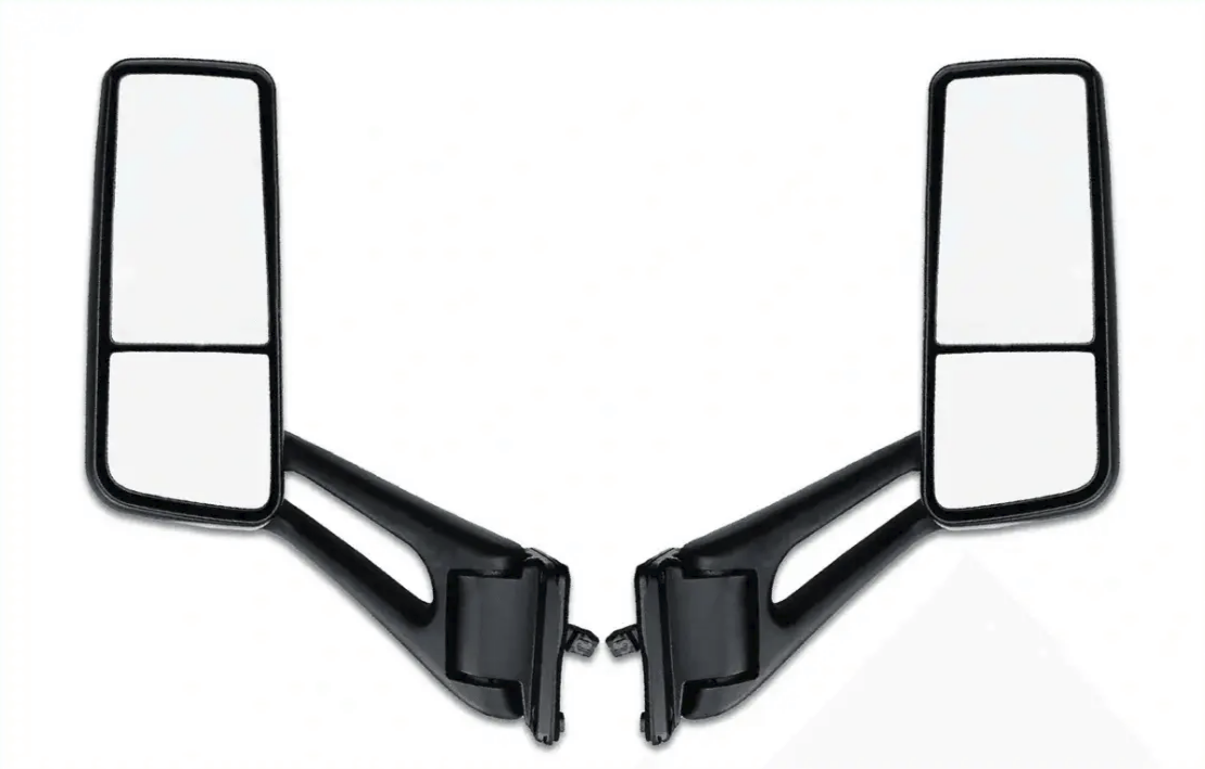 Kozak Black Replacement Door Mirrors with Arms Left [Driver] and Right [Passenger] Side Compatible With Peterbilt 579 Semi Trucks PLUS Logo, Kozak Vest and 2x22 inch Windshield wipers