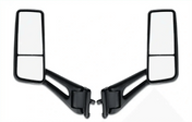 Kozak Black Replacement Door Mirrors with Arms Left [Driver] and Right [Passenger] Side Compatible With Peterbilt 579 Semi Trucks PLUS Logo, Kozak Vest and 2x22 inch Windshield wipers