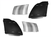KOZAK PLASTIC Bumper End Corner Extension PAIR with Chrome Trim (Left Driver and Right Passenger Side) for International Prostar 2008-2015 PLUS International Logo, Windshield Wipers and KOZAK Vest