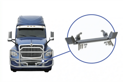 KOZAK Bumper Deer Moose Brush Guard Brackets Mounting Hardware Set Compatible with EX-Guard for International LT625 2019 Plus Logo Vest