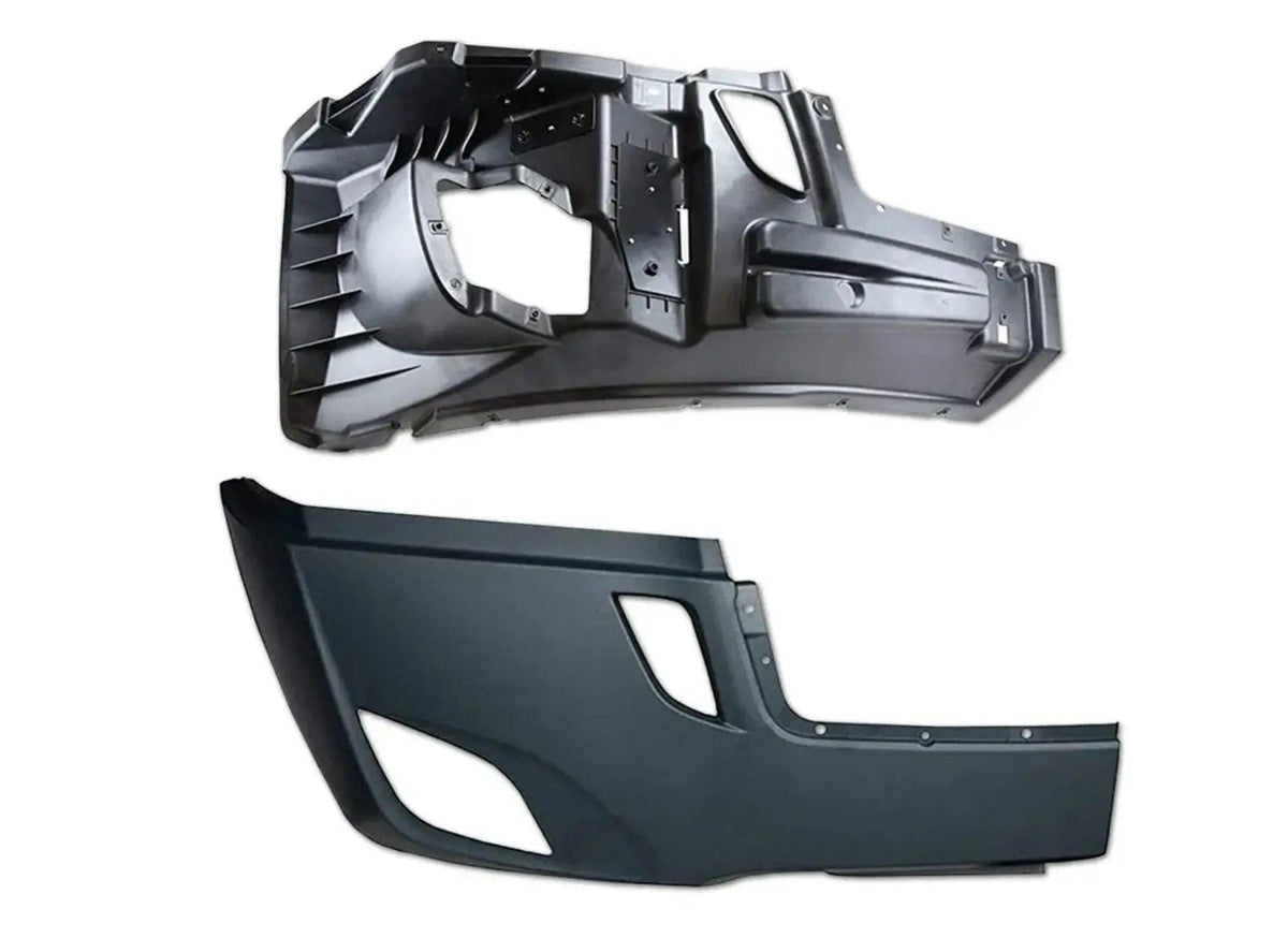 Plastic Bumper Cover + Reinforcement with Fog Light Passenger Side for Freightliner Cascadia 2018+ - Tacoma Parts Corporation