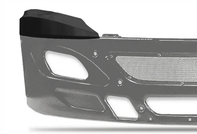 KOZAK Replacement Bumper Black Corner Right (Passenger) Side For International Prostar Semi Truck PLUS Logo Emblem, 2x Rear lights, 2x22" Windshield wipers, License Plate Frame and Vest