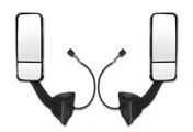 Kozak Replacement Chrome Heated Door Side Mirror Set (Left Driver + Right Passenger Sides) for Freightliner Cascadia 2008-2017 PLUS Logo, 2x 22" Windshield Wipers and Kozak Vest