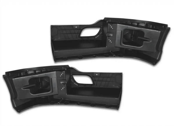 Kozak Black Plastic Bumper Extension Corners (Driver Left & Passenger Right Side) Pair Set for Kenworth T680 - Tacoma Parts Corporation
