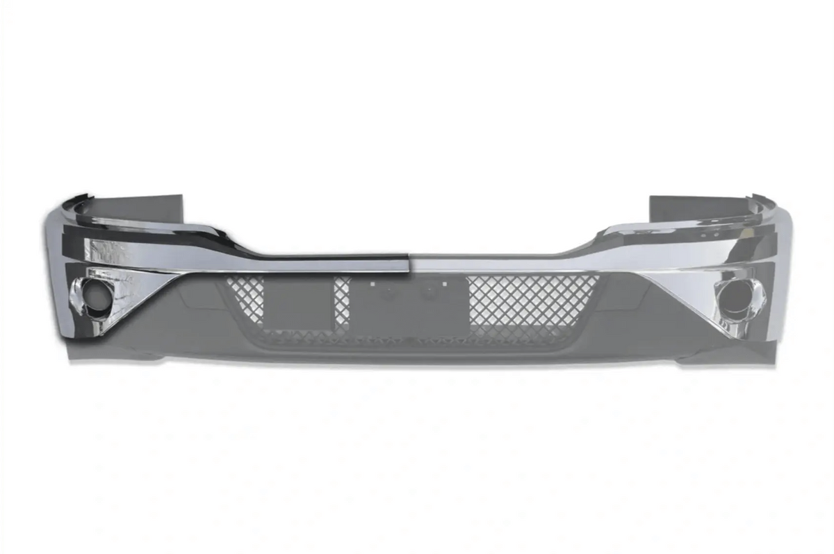 Kozak Chrome Bumper Cover with Fog LAMP Hole (Passenger Right Side) for Kenworth T680 Next GEN 2022 2023+ Plus Logo, 2x22 Windshield Wipers and KOZAK Vest