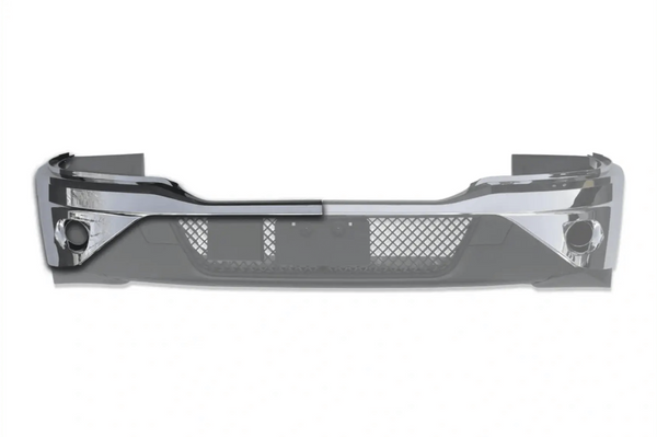 Kozak Chrome Bumper Cover with Fog LAMP Hole (Passenger Right Side) for Kenworth T680 Next GEN 2022 2023+ Plus Logo, 2x22 Windshield Wipers and KOZAK Vest