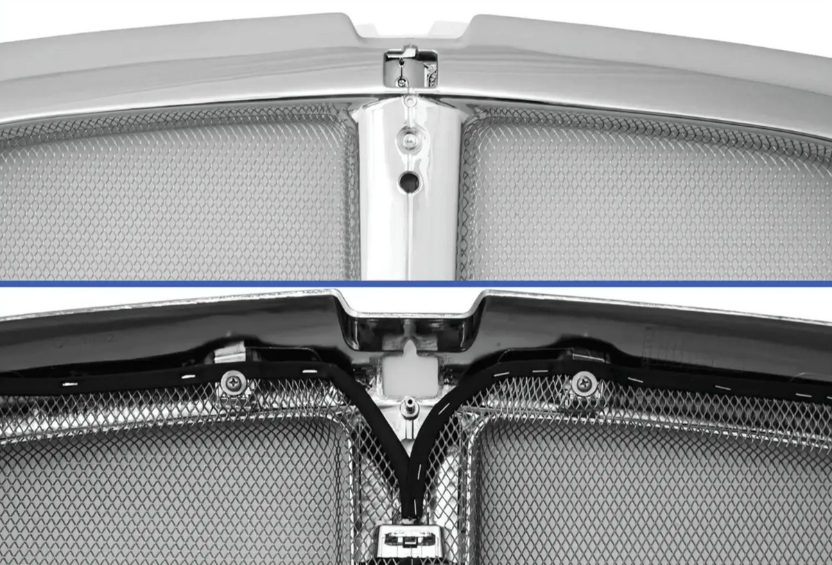KOZAK Grille Chrome with Aluminum Bug Mesh Net Compatible with Kenworth T660 Models L29-1053-100 PLUS Kenworth Logo 2x 22" Windshield wipers and KOZAK Vest
