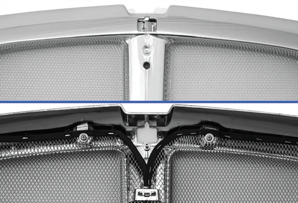 KOZAK Grille Chrome with Aluminum Bug Mesh Net Compatible with Kenworth T660 Models L29-1053-100 PLUS Kenworth Logo 2x 22" Windshield wipers and KOZAK Vest