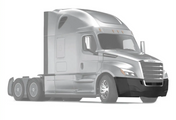 KOZAK Complete PLASTIC Bumper without Fog Lamp Hole for Freightliner Cascadia 2018+ with air flow deflector PLUS Freightliner Logo, 2x22" Wipers, License Plate Frame and KOZAK Vest