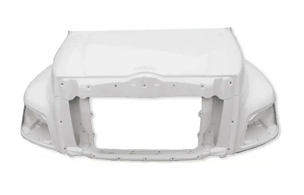 Replacement Fiberglass Hood Shell for Hino 238 258 268 338 2011 and newer - Hino Truck Replacement Parts PLUS Logo, 2x22" Windshield Wipers, License Plate Frame and Kozak Vest