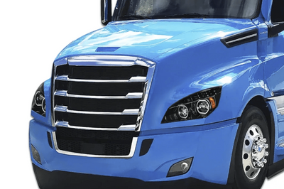 KOZAK Full LED Performance Headlights Pair with LED Turn Signals BLACK Housing (Driver Left & Passenger Right Side) for Freightliner Cascadia 2018 and newer PLUS Logo, Windshield Wipers and Vest