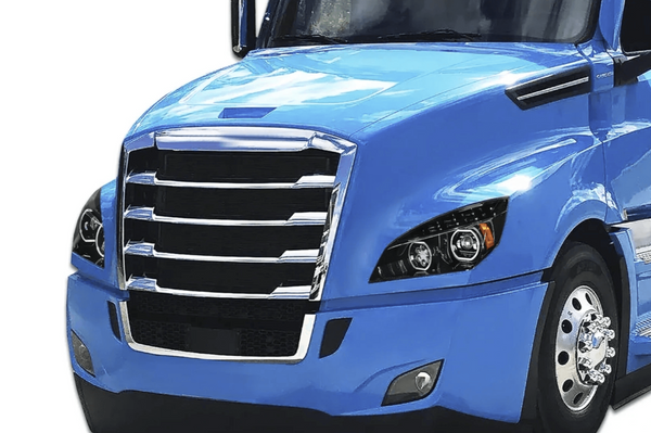 KOZAK Full LED Performance Headlights Pair with LED Turn Signals BLACK Housing (Driver Left & Passenger Right Side) for Freightliner Cascadia 2018 and newer PLUS Logo, Windshield Wipers and Vest