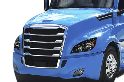 KOZAK Full LED Performance Headlight with LED Turn Signal BLACK Housing (Driver Left Side) for Freightliner Cascadia 2018 and newer PLUS Logo, Windshield Wipers and Vest