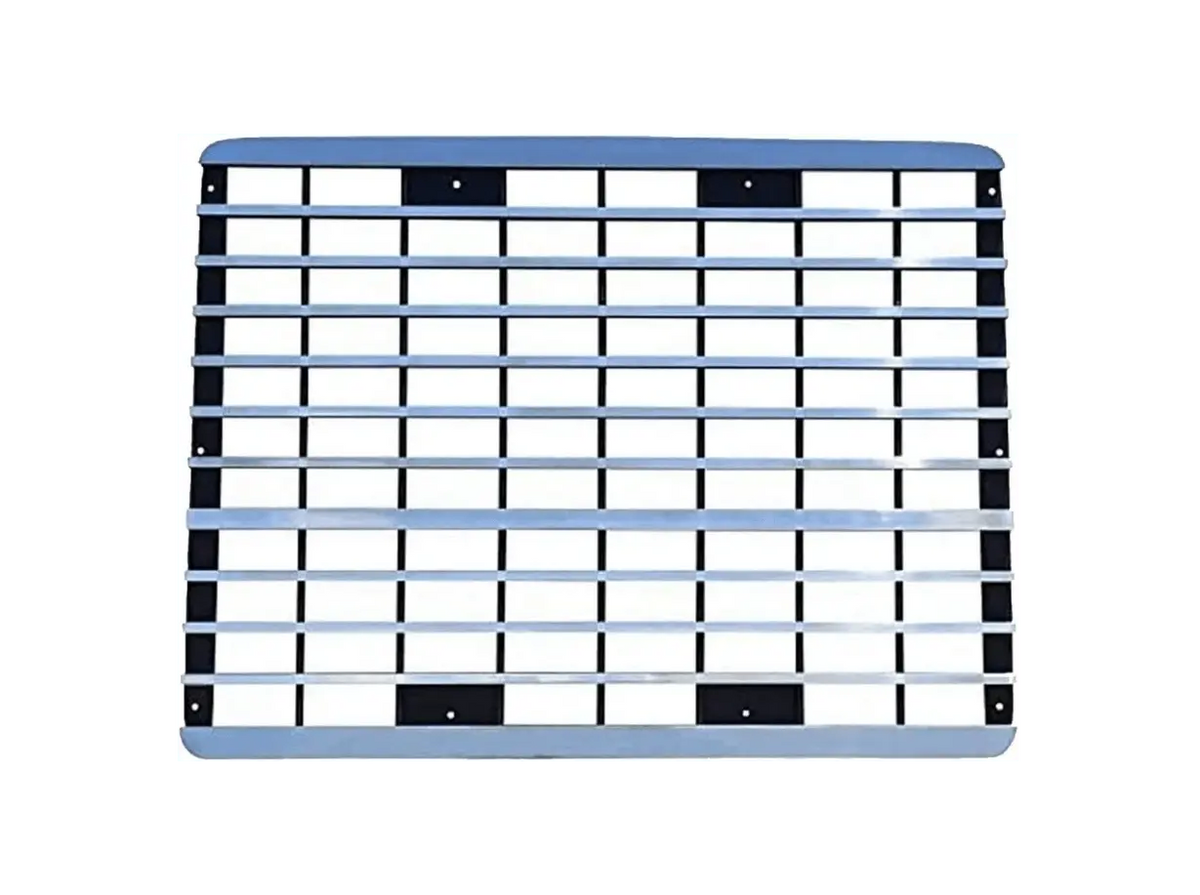 Kozak Replacement Chrome Grille (Manufacturer Part #6MF576M) for Mack CH (1993-2003) CHN (2004-2007) CHU (2008+) Semi Trucks PLUS License Plate Frame, 2x22 Inch Windshield Wipers and Vest