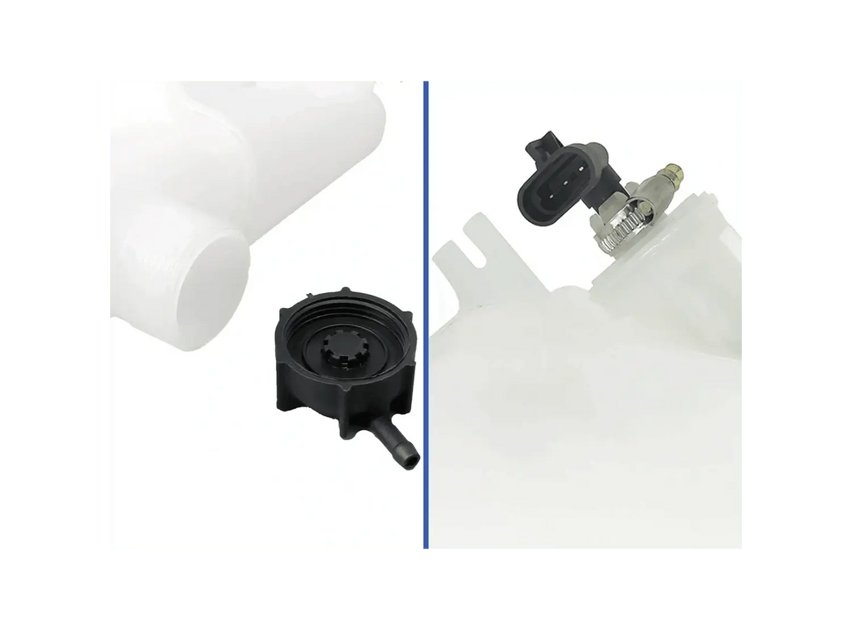 KOZAK Heavy Duty Overflow Coolant Reservoir Tank with Cap and Sensor Direct Replacement (22564837) Compatible with Volvo VNL 2004-2024 PLUS Logo, Wipers, License Plate Frame and Vest