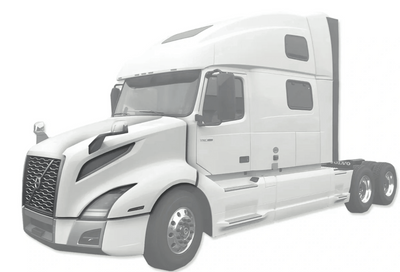 KOZAK Fiberglass Hood Fender Left Driver Side compatible with Volvo VNL 2018 2019 2020 PLUS Logo, 2X 22 Windshield Wipers, License Plate Frame and Vest