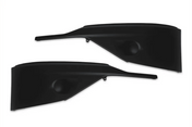 Kozak Black Plastic BUMPER COVERS PAINT without FOG LAMP HOLE PAIR SET (Driver Left and Passenger Right Side) for KENWORTH T680 NEXT GEN 2022 2023+ PLUS Logo, 2x22" Windshield Wipers and KOZAK Vest