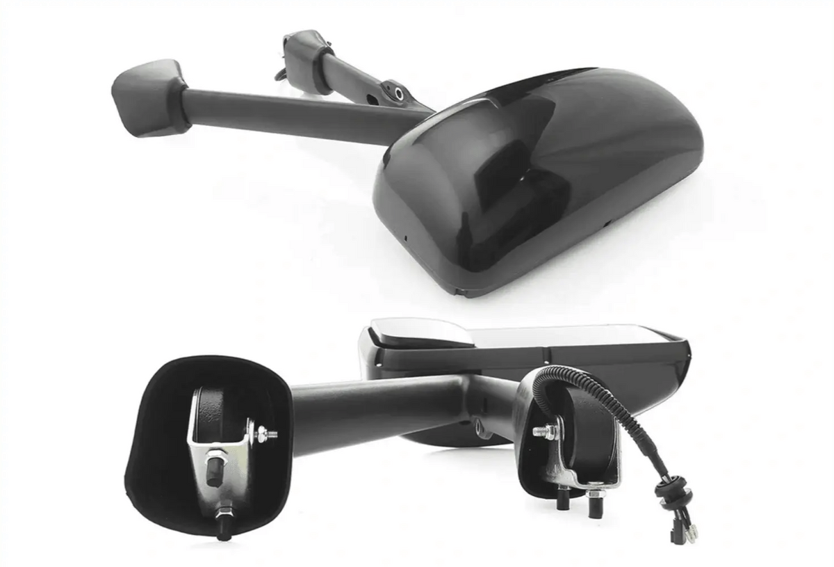 Kozak Black Door Mirror With Arms Left (Driver Side) compatible with Kenworth T660 T600 T800 2008-2016 PLUS Kenworth Logo, 2x22" Windshield wipers and Kozak Reflective Vest