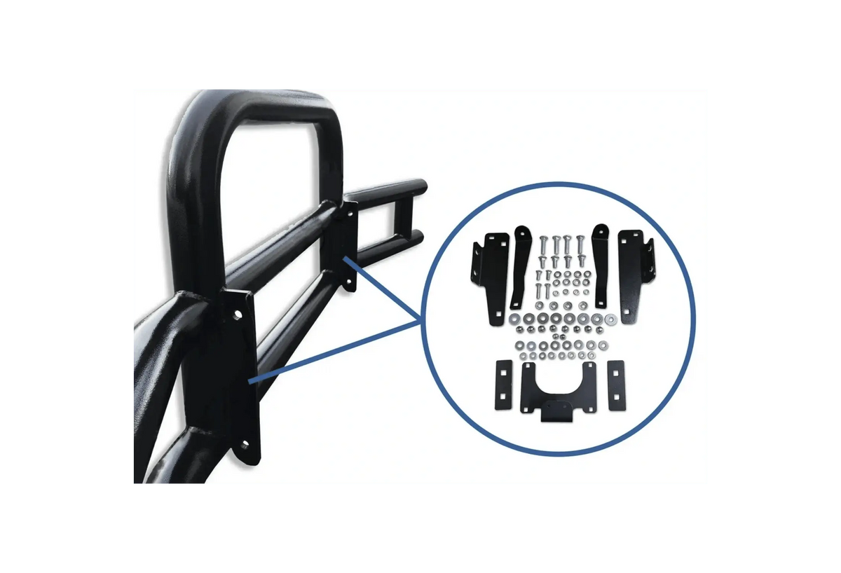 KOZAK 3-Inch Heavy Duty Round Bumper Grille Guard Compatible with Dodge PRO Master Van 2014 and newer PLUS Mounting Brackets, License Plate Holder and Frame, KOZAK Vest