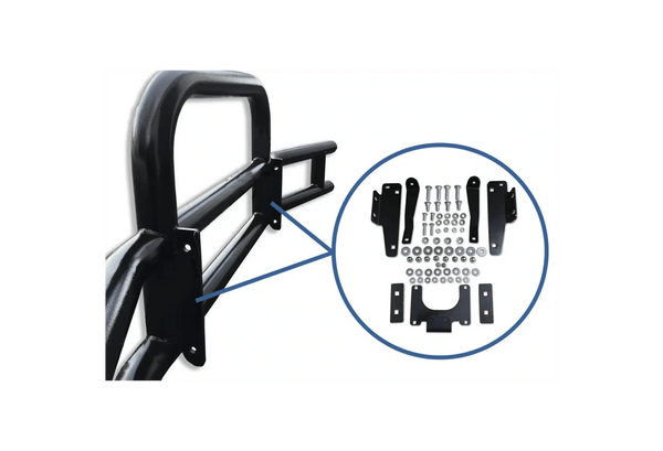 KOZAK 3-Inch Heavy Duty Round Bumper Grille Guard Compatible with Dodge PRO Master Van 2014 and newer PLUS Mounting Brackets, License Plate Holder and Frame, KOZAK Vest