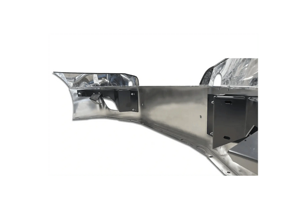 KOZAK Chrome STEEL 16" Bumper with Fog Lamp Hole + LED Fog Light Lamp Set with Halo Ring DLR Black for New Freightliner Cascadia 2018+ PLUS Logo, 2x 22" Windshield Wipers, License Plate Frame and Vest