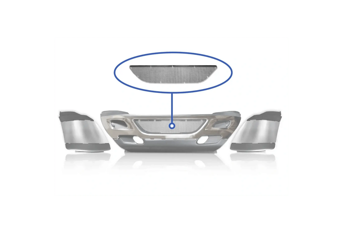 KOZAK Bumper Net Lower Grille Screen For PLASTIC Bumper fits International Prostar 2008-2015 Trucks PLUS Logo and Vest