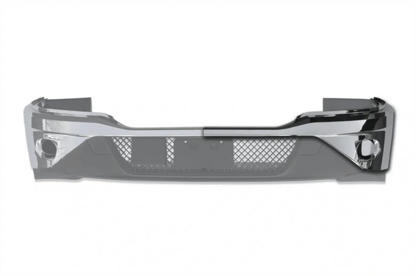Kozak Chrome BUMPER COVER without FOG LAMP HOLE (Driver Left Side) for KENWORTH T680 NEXT GEN 2022 2023+ PLUS Logo, 2x22" Windshield Wipers and KOZAK Vest