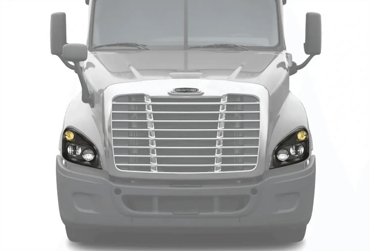 Kozak Black Projector LED Headlight Pair Set For Freightliner Cascadia 2008-2017 - Tacoma Parts Corporation
