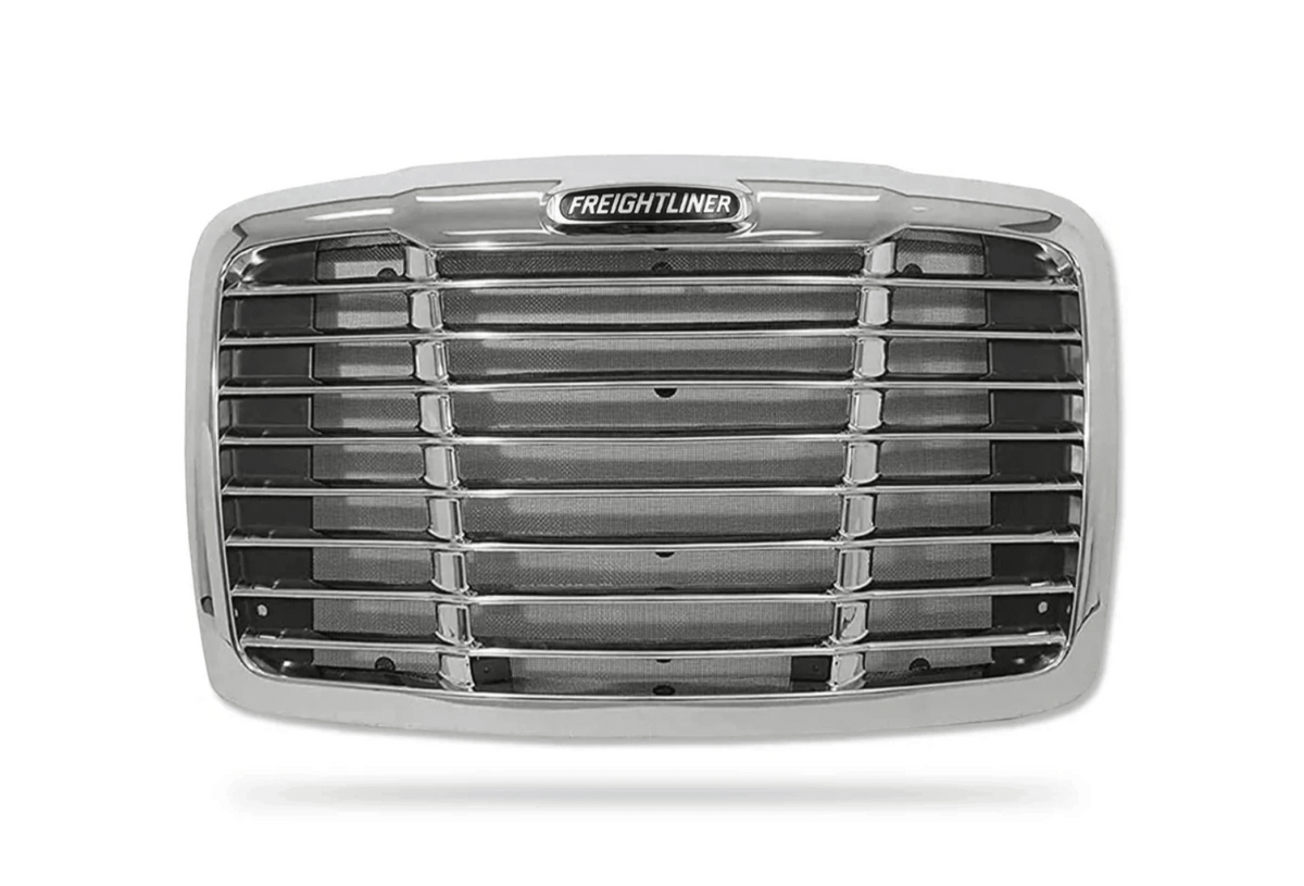KOZAK Hood Long With Chrome grille and Headlight set For Freightliner Cascadia 2008-2018 125" BBC PLUS Freightliner Logo, 2x22" Windshield Wipers, License Plate Frame and Vest