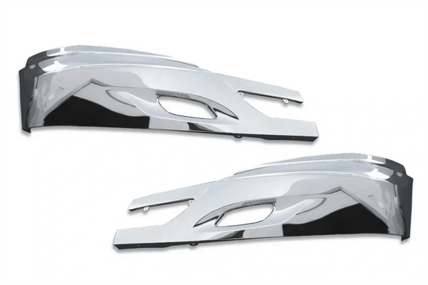 KOZAK Bumper Chrome Trims SET (Left Driver & Right Passenger Side) For International Prostar Trucks PLUS Logo, 2x Wipers, License Plate Frame and Vest
